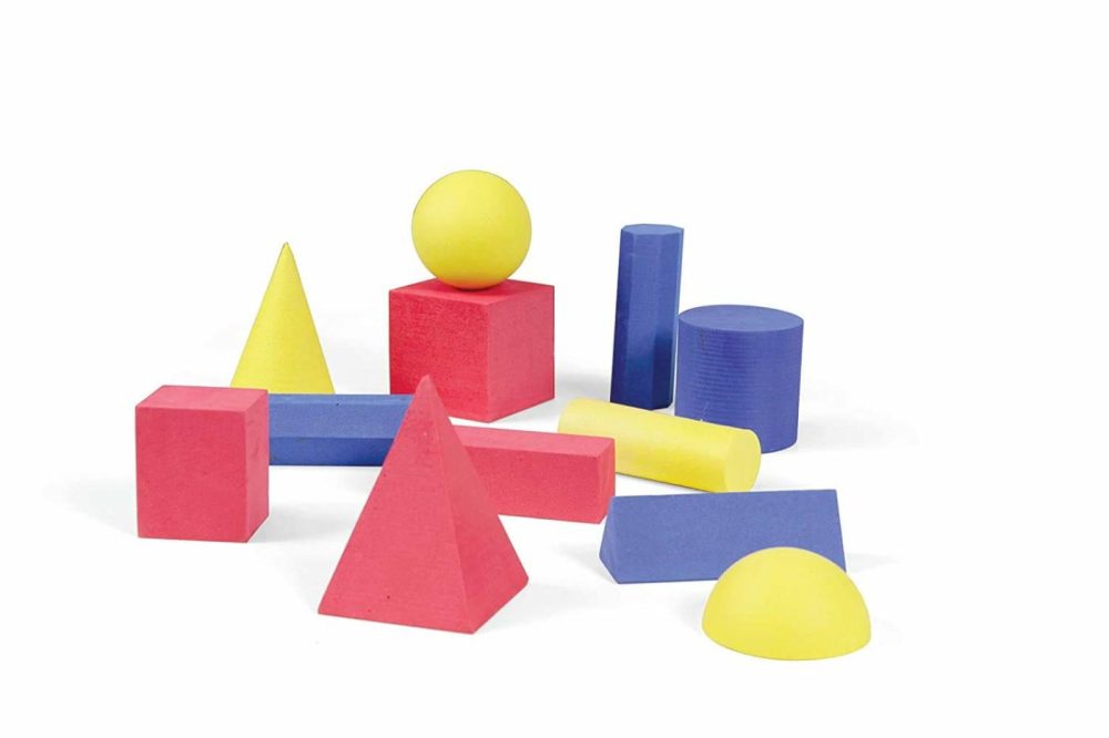 Foam Geometric Solid Blocks  Assorted Colors  3D Shapes (Set Of 12)  |  Brain Teasers All Toys Brain Teasers