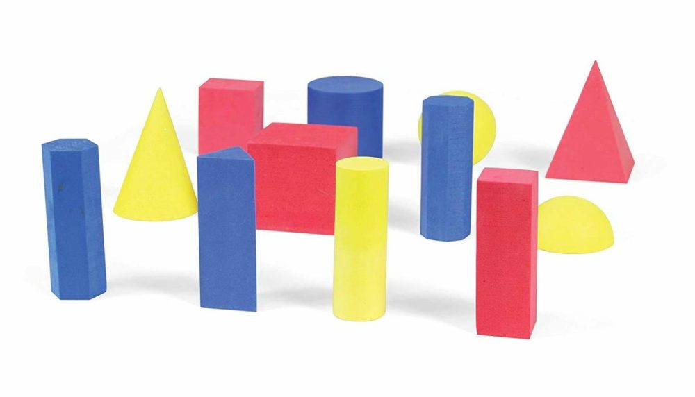 Foam Geometric Solid Blocks  Assorted Colors  3D Shapes (Set Of 12)  |  Brain Teasers All Toys Brain Teasers