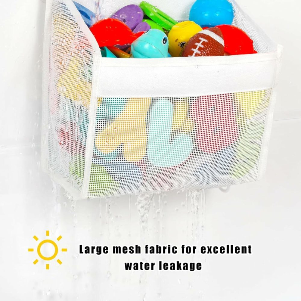 Free Combination Baby Mesh Bath Toy Organizer  2X Capacity & Large Opening Bath Toy Storage  Baby Bath Gift Bath Toy Holder  Kids Bathroom Set Tub Time Grand Prix (White)  |  Bath Toys All Toys Bath Toys