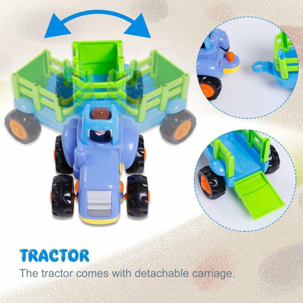 Friction Powered Cars  Push And Go Toy Trucks Construction Vehicles Toys Set For 1 2 3 Year Old Baby Toddlers Beach Dump Truck  Cement Mixer  Bulldozer  Tractor  Early Educational Toys  A Set Of 4  |  Push & Pull Toys All Toys Push & Pull Toys