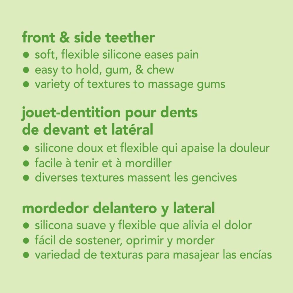 Front & Side Teether Made From Silicone | Soothes & Massages Baby’s Front & Side Gums & Teeth | Soft  Flexible Silicone Eases Pain  Easy To Hold  Gum  & Chew  Dishwasher Safe  |  Teethers All Toys Front & Side