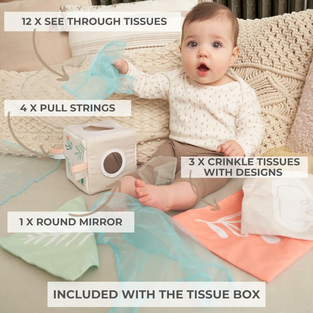 Fun Baby Tissue Box With Stimulating Mirror For Endless Entertainment – Soft Montessori Toy W/ Crinkle Paper & Fabric Tissues – The Perfect Sensory Toy For Newborn/Infant Development From 6-12+ Months  |  Push & Pull Toys All Toys Push & Pull Toys