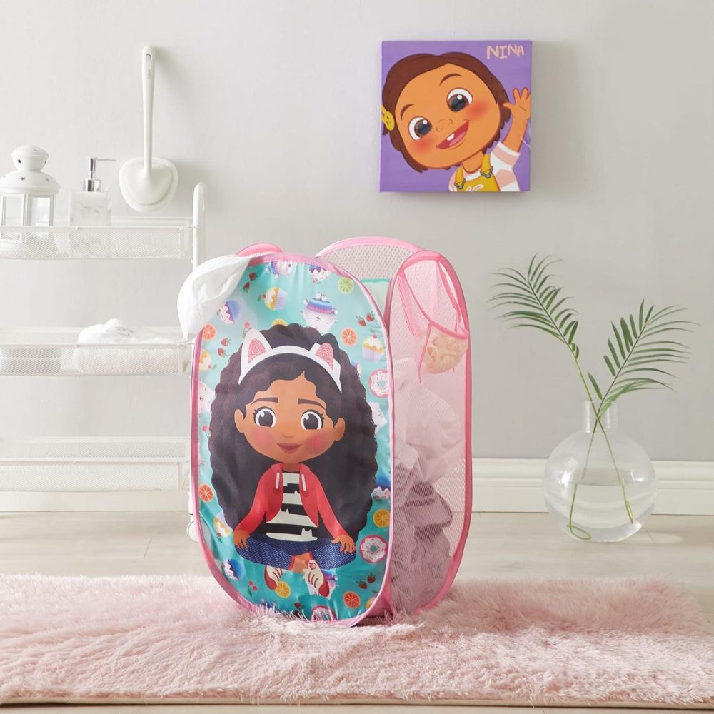 Gabby’s Dollhouse Pop Up Hamper With Durable Carry Handles  21” H X 13.5” W X 13.5” L  |  Pop-Up Laundry Hampers All Toys Gabby's Dollhouse