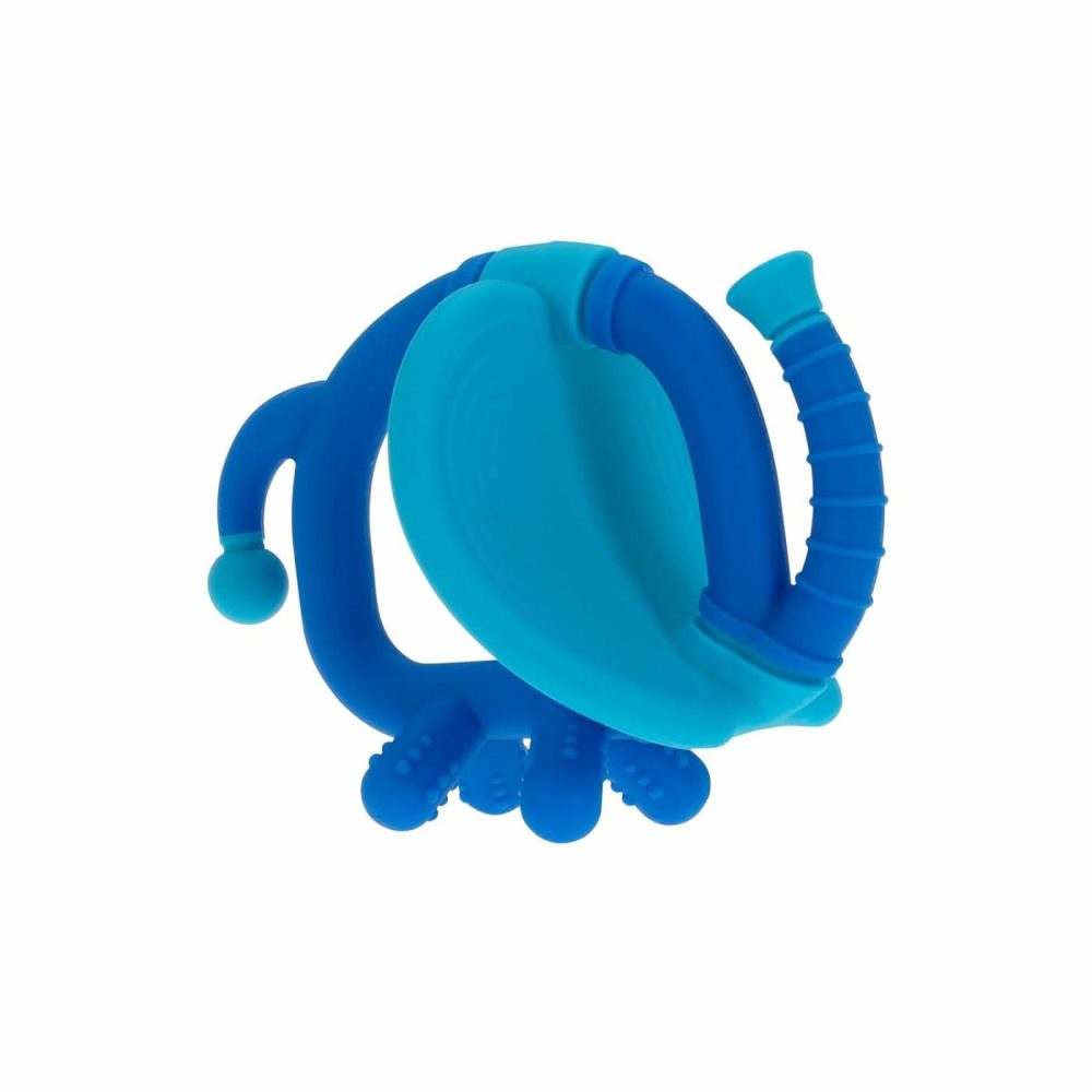 Geo Zoos Massaging Teether – Baby Teething Toy – Soft Bpa-Free Easy Grip – 3+ Months – Elephant  |  Teethers All Toys Blue