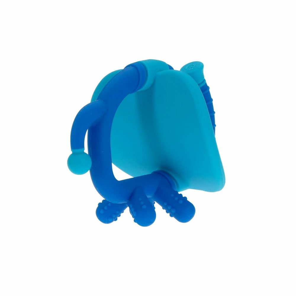 Geo Zoos Massaging Teether – Baby Teething Toy – Soft Bpa-Free Easy Grip – 3+ Months – Elephant  |  Teethers All Toys Blue