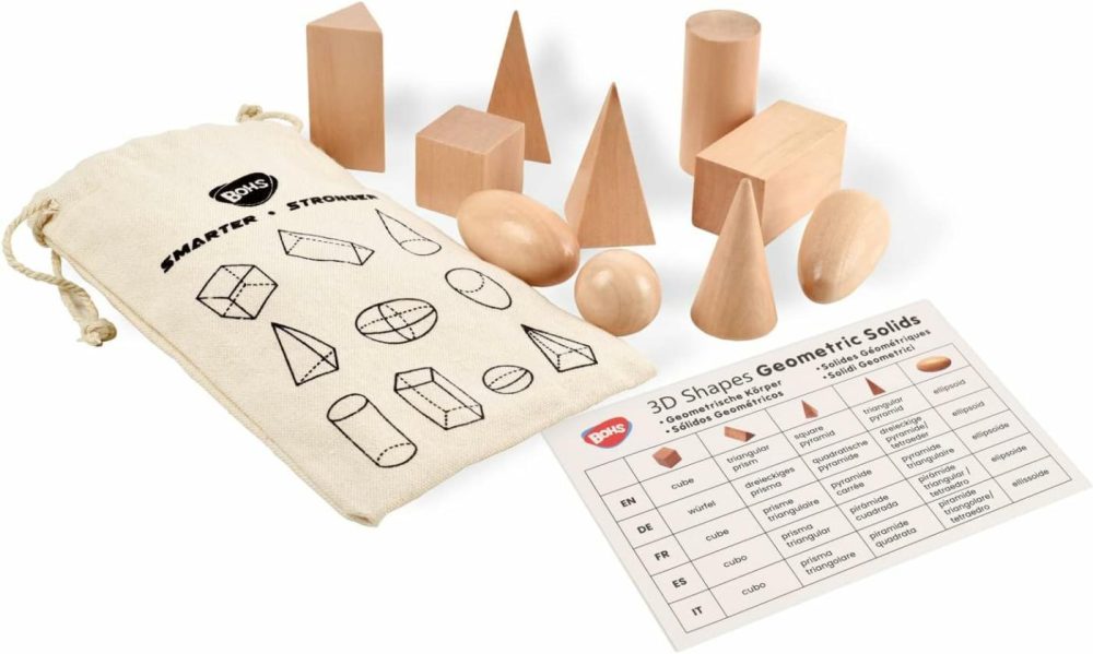 Geometric Solids Guess Game – 3D Shapes Miniature Set -Wooden Montessori Toys – Ages 3 And Up  |  Sorting & Stacking Toys All Toys Sorting & Stacking Toys