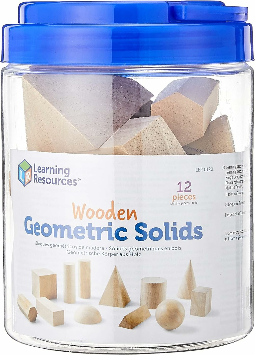 Geometric Solids  Wooden Shapes  Set Of 12 Geometric Shapes  Ages 6+  Multi-Color  |  Sorting & Stacking Toys All Toys Sorting & Stacking Toys