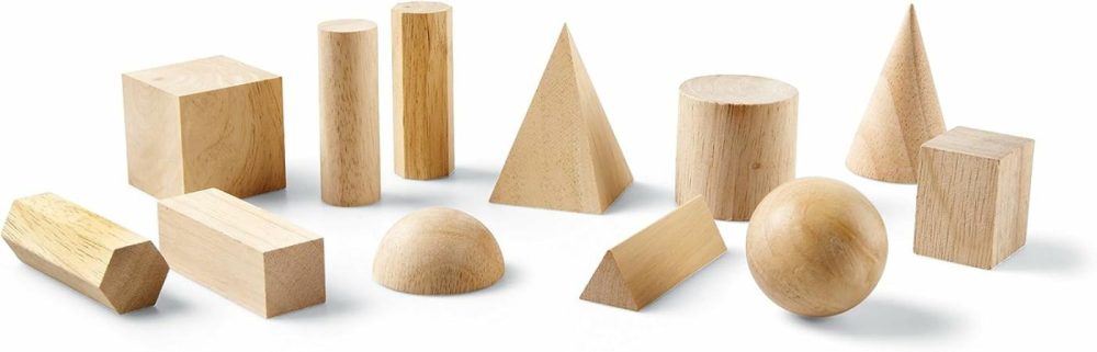 Geometric Solids  Wooden Shapes  Set Of 12 Geometric Shapes  Ages 6+  Multi-Color  |  Sorting & Stacking Toys All Toys Sorting & Stacking Toys