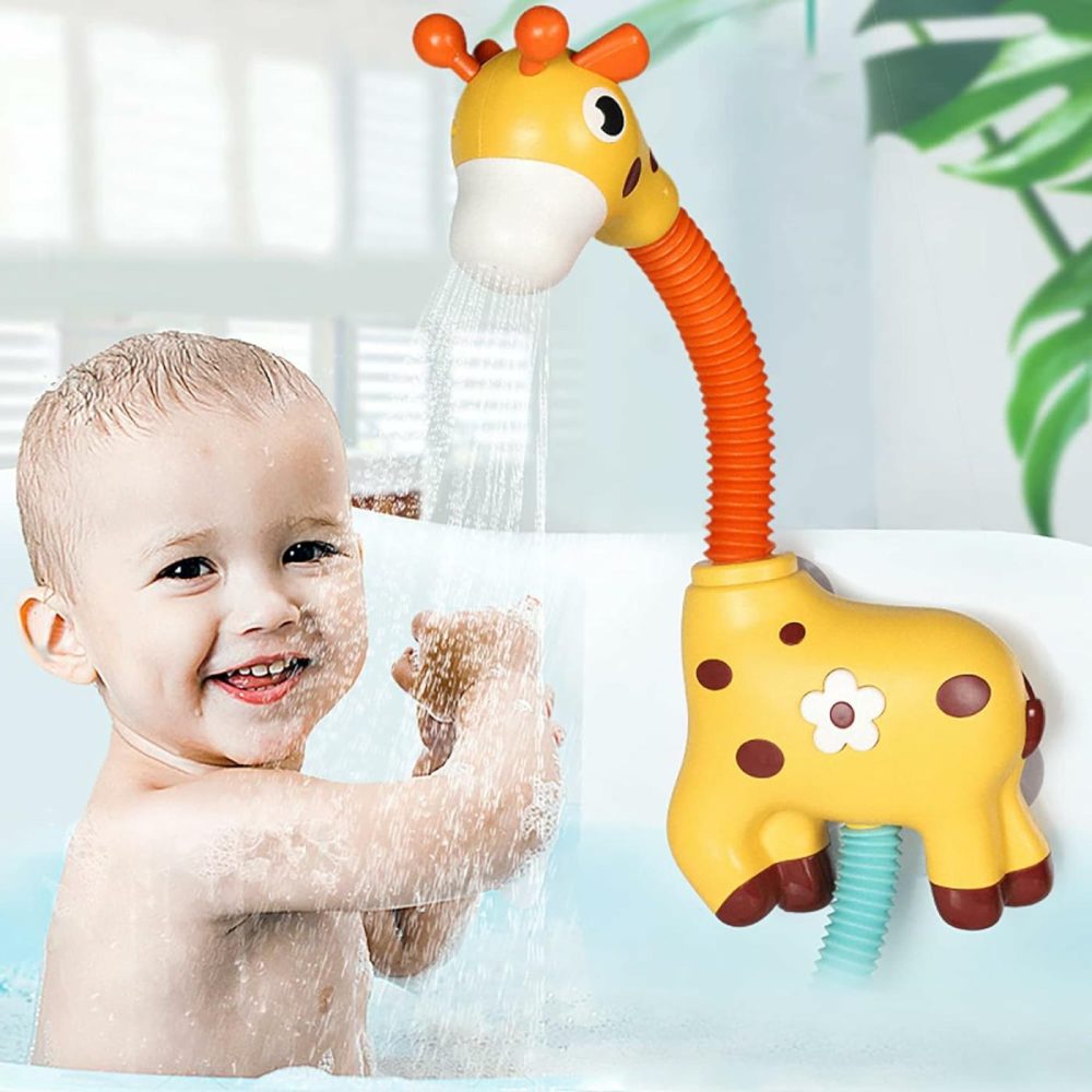 Giraffe Baby Bath Toys  Automatic Sprinkler Suction Bath Toy For Toddlers  Bathtub Toys Water Toys For Kids 3-8  Yellow  |  Bath Toys All Toys Bath Toys