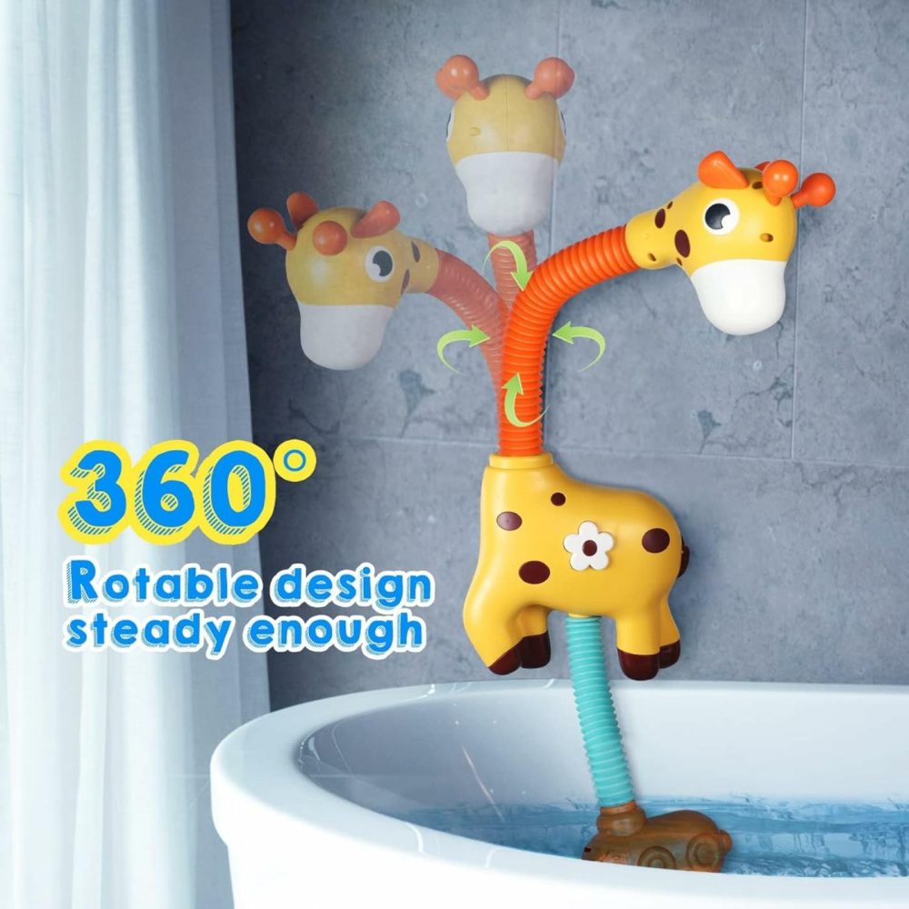 Giraffe Baby Bath Toys  Automatic Sprinkler Suction Bath Toy For Toddlers  Bathtub Toys Water Toys For Kids 3-8  Yellow  |  Bath Toys All Toys Bath Toys