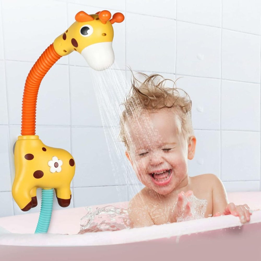 Giraffe Baby Bath Toys  Automatic Sprinkler Suction Bath Toy For Toddlers  Bathtub Toys Water Toys For Kids 3-8  Yellow  |  Bath Toys All Toys Bath Toys