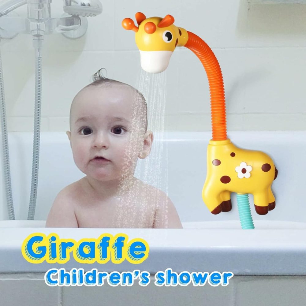 Giraffe Baby Bath Toys  Automatic Sprinkler Suction Bath Toy For Toddlers  Bathtub Toys Water Toys For Kids 3-8  Yellow  |  Bath Toys All Toys Bath Toys