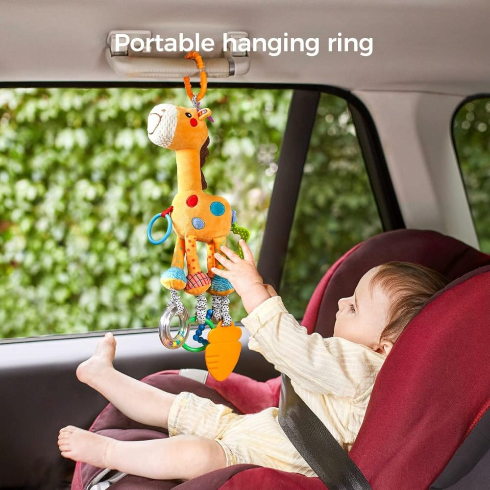 Giraffe Hanging Rattle Toys  Soft Baby Hanging Toys With Wind Chimes  Stroller Car Seat Crib Plush Animal Activity Toys Gift For Newborn Toddlers 0,3,6,9,12,36 Month  |  Car Seat & Stroller Toys All Toys Car Seat & Stroller Toys