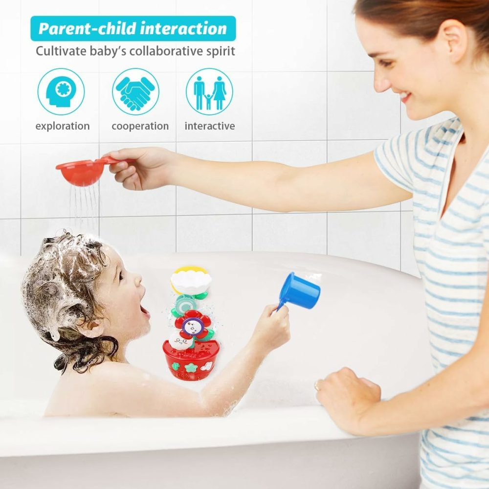 Girl Bath Toys For Kids 1-3 Bathtub Toys For Toddlers Water Tub Toys For Babies 1 2 3 Year Old Girls Boys Gifts With 1 Mini Sprinkler 2 Toys Cups Gifts Ideal With Color Box  |  Bath Toys All Toys Bath Toys