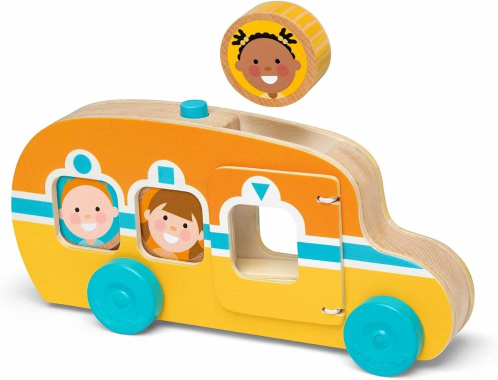 Go Tots Wooden Roll & Ride Bus With 3 Disks – Fsc Certified  |  Push & Pull Toys All Toys Push & Pull Toys