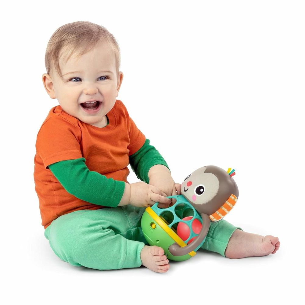 Grab & Giggle Monkey Light-Up Musical Rattle Toy With Easy-Grasp Oball  Ages 6 Months+  Unisex  |  Rattles & Plush Rings All Toys Brown Monkey