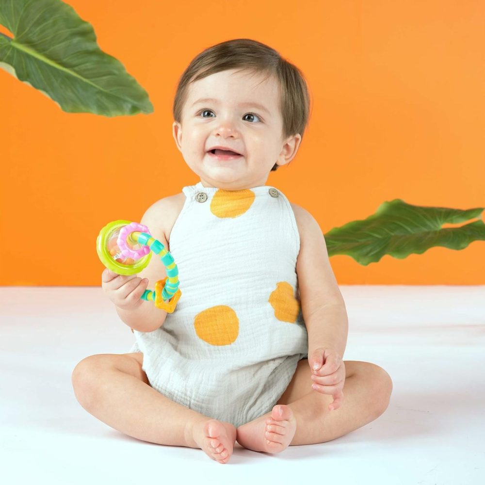 Grab & Spin Baby Rattle & Bpa-Free Teether Toy  Ages 3 Months+  |  Teethers All Toys Grab & Spin Rattle