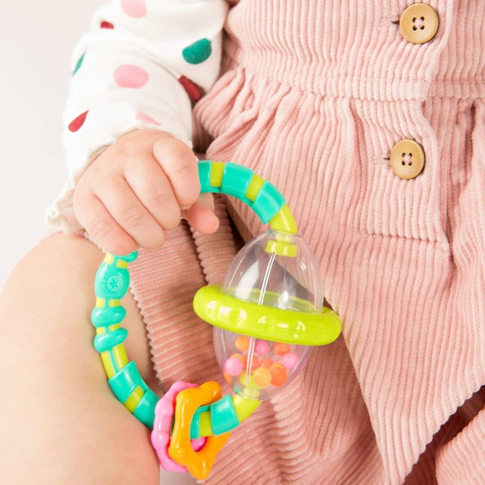 Grab & Spin Baby Rattle & Bpa-Free Teether Toy  Ages 3 Months+  |  Teethers All Toys Grab & Spin Rattle