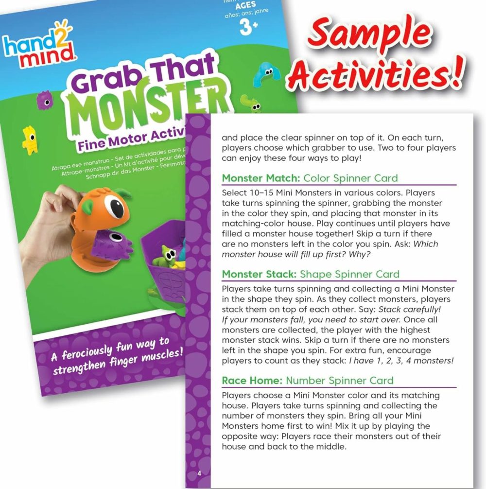 Grab That Monster Fine Motor Activity Set  Occupational Therapy Toys  Fine Motor Skills Toys For Toddlers 3-4  Pincer Grasp Toys  Play Therapy Games For Kids  Preschool Learning Activities  |  Sorting & Stacking Toys All Toys Sorting & Stacking Toys