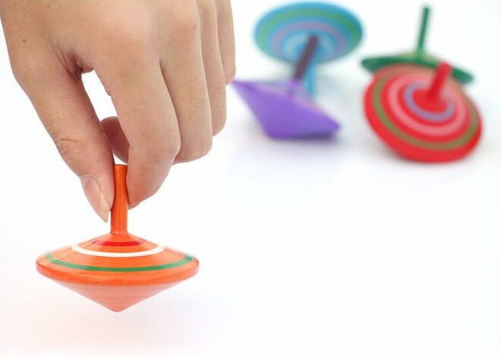 Gyroscope  3 Pcs/Set Handmade Painted Wood Spinning Tops  Wooden Toys Educational Toys Kindergarten Toys Standard Tops  |  Spinning Tops All Toys Spinning Tops