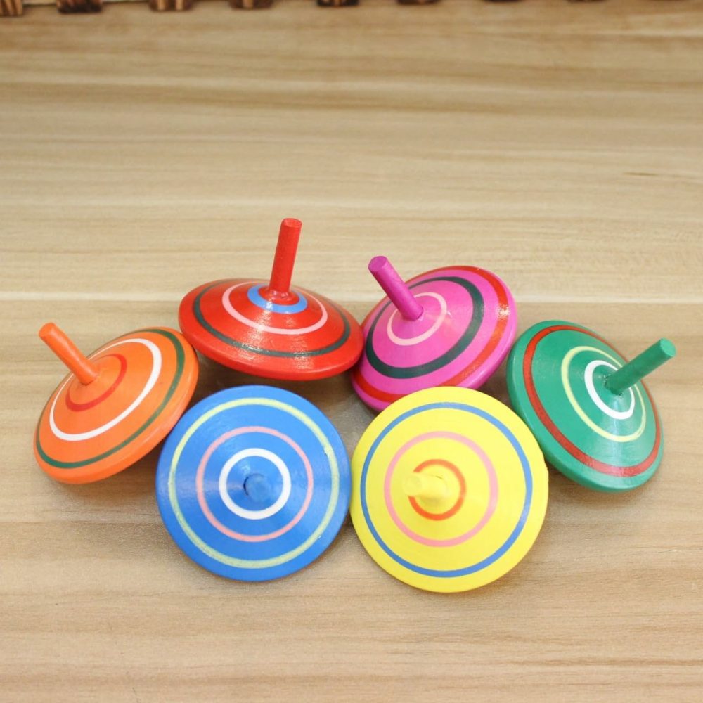 Gyroscope  3 Pcs/Set Handmade Painted Wood Spinning Tops  Wooden Toys Educational Toys Kindergarten Toys Standard Tops  |  Spinning Tops All Toys Spinning Tops