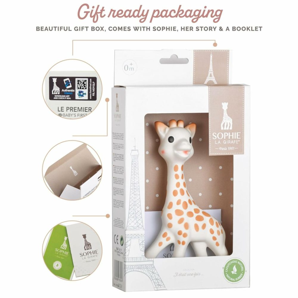 Handcrafted For 60 Years In France | 100% Natural Rubber | Designed For Teething Babies | Awaken All 5 Senses | Easy To Clean | Pack Of 1  |  Teethers All Toys Sophie la girafe