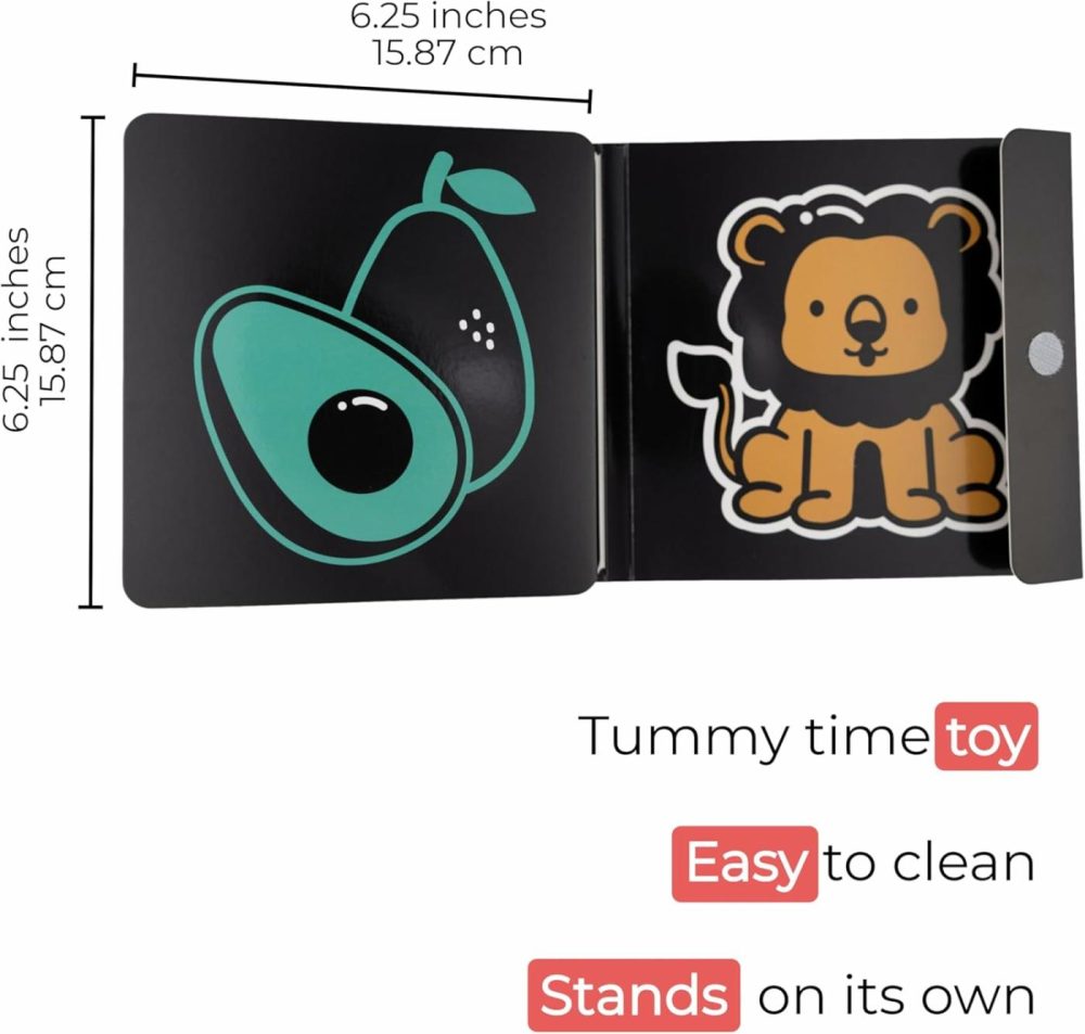 Happy Start High Contrast Board Book: Easy To Clean – Hospital Approved – Stands On Its Own – Tummy Time Toys – Black And White High Contrast Baby Toys – Ages 0+ (English)  |  Early Childhood Education Materials All Toys Early Childhood Education Materials