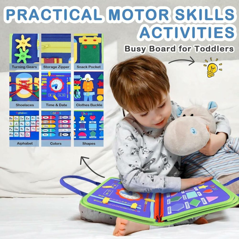 Hi-Tech Busy Board Toys  Busy Book For Toddlers 1-5 Year Old  Montessori Sensory Book Educational Preschool Learning Activities Toy  |  Sorting & Stacking Toys All Toys Sorting & Stacking Toys