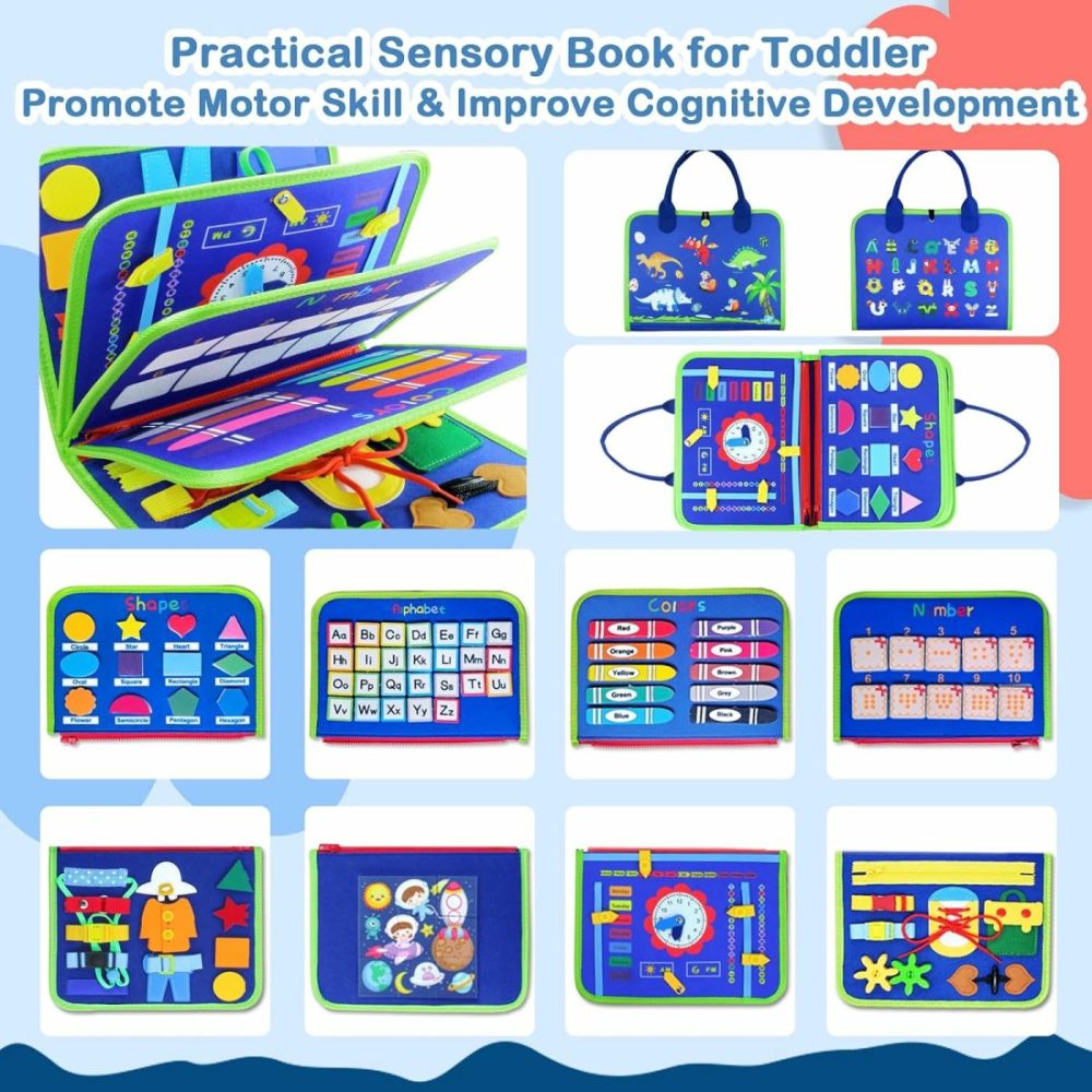 Hi-Tech Busy Board Toys  Busy Book For Toddlers 1-5 Year Old  Montessori Sensory Book Educational Preschool Learning Activities Toy  |  Sorting & Stacking Toys All Toys Sorting & Stacking Toys