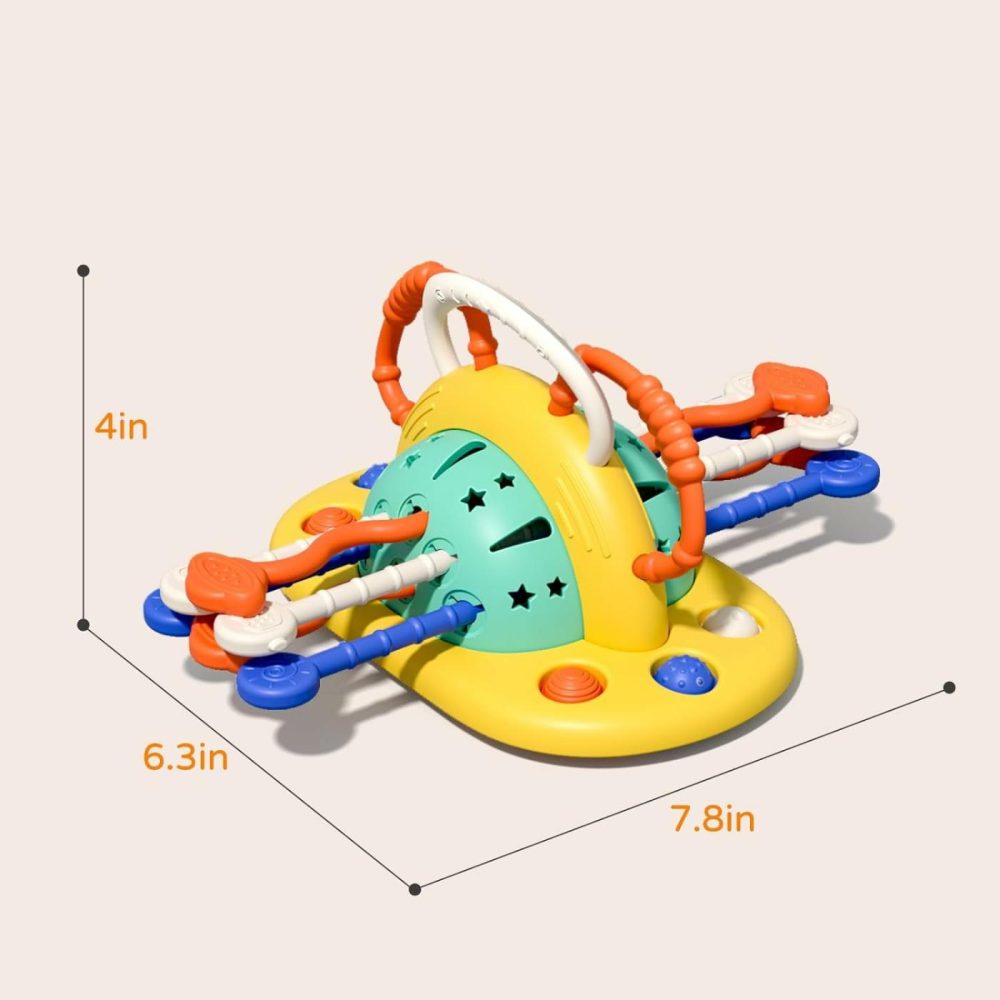 High Chair Toys With Suction Cup  Montessori Toys For 1 Year Old,Sensory Toys For Fine Motor Skills,Food Grade Silicone Pull String Activity Toy Gift For Baby Infant Toddlers  |  Push & Pull Toys All Toys Push & Pull Toys