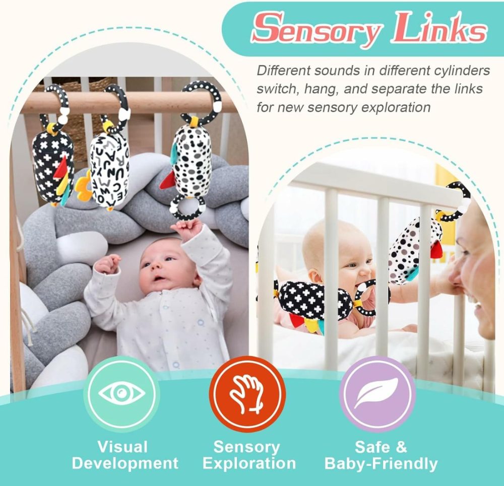 High Contrast Baby Toys For Newborn  6 In 1 Black And White Sensory Baby Gift Set For 0-3 Months  21Pcs Montessori Early Educational Learning Kit  |  Push & Pull Toys All Toys Push & Pull Toys