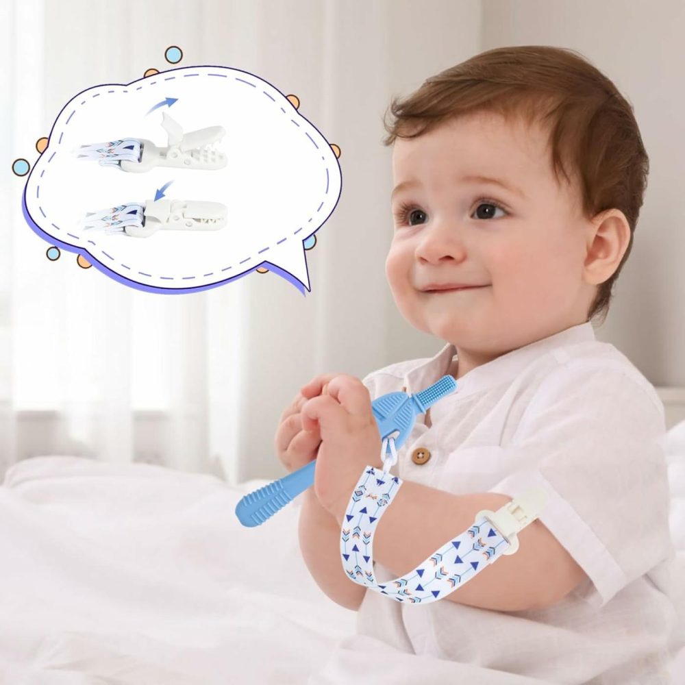 Hollow Teether Tube  Chew Straws For Toddlers 6-12 Months  Bpa Free Silicone Baby Molar Teether Chew Toys  5 Pack Teething Toys Hammer Wrench Shape Gift For Boys Girls  |  Teethers All Toys Teethers