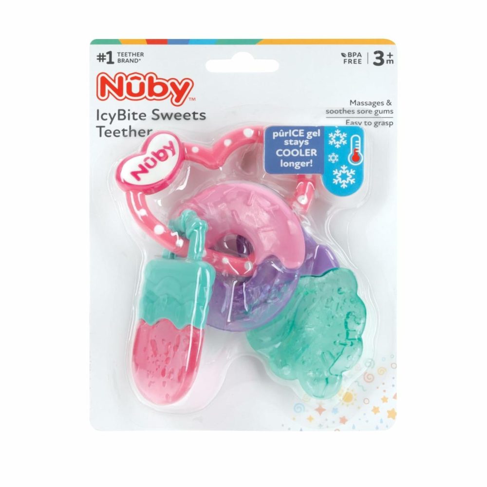 Icybite Popsicle  Donut And Ice Cream Teether Ring – 3+ Months  |  Teethers All Toys Pink/Purple/Aqua