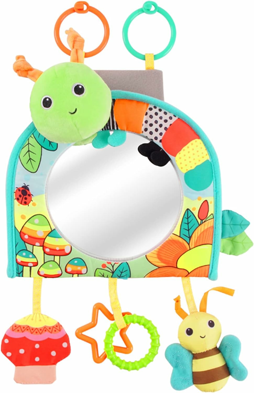 Infant Car Seat Toy – Kick And Play Activity Center With Mirror  Teether And Crinkle Paper  Fun Travel Baby Toy For Rear Car Seat  Easier Drive With Newborns  Babies  |  Mirrors All Toys Caterpillar