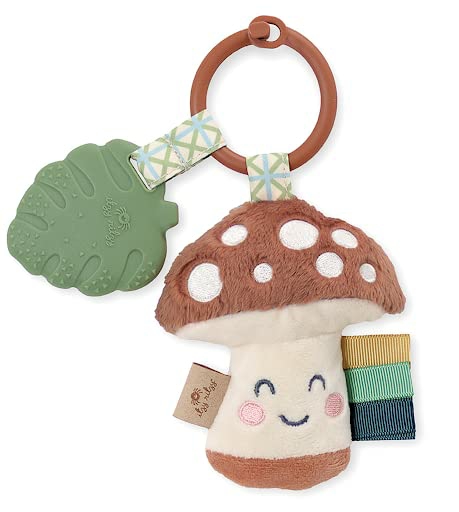 Infant Toy & Teether – Itzy Pal Baby Teething Toy Includes Lovey  Crinkle Sound  Textured Ribbons & Silicone Teether Toy For Newborn (Mushroom)  |  Teethers All Toys Mushroom