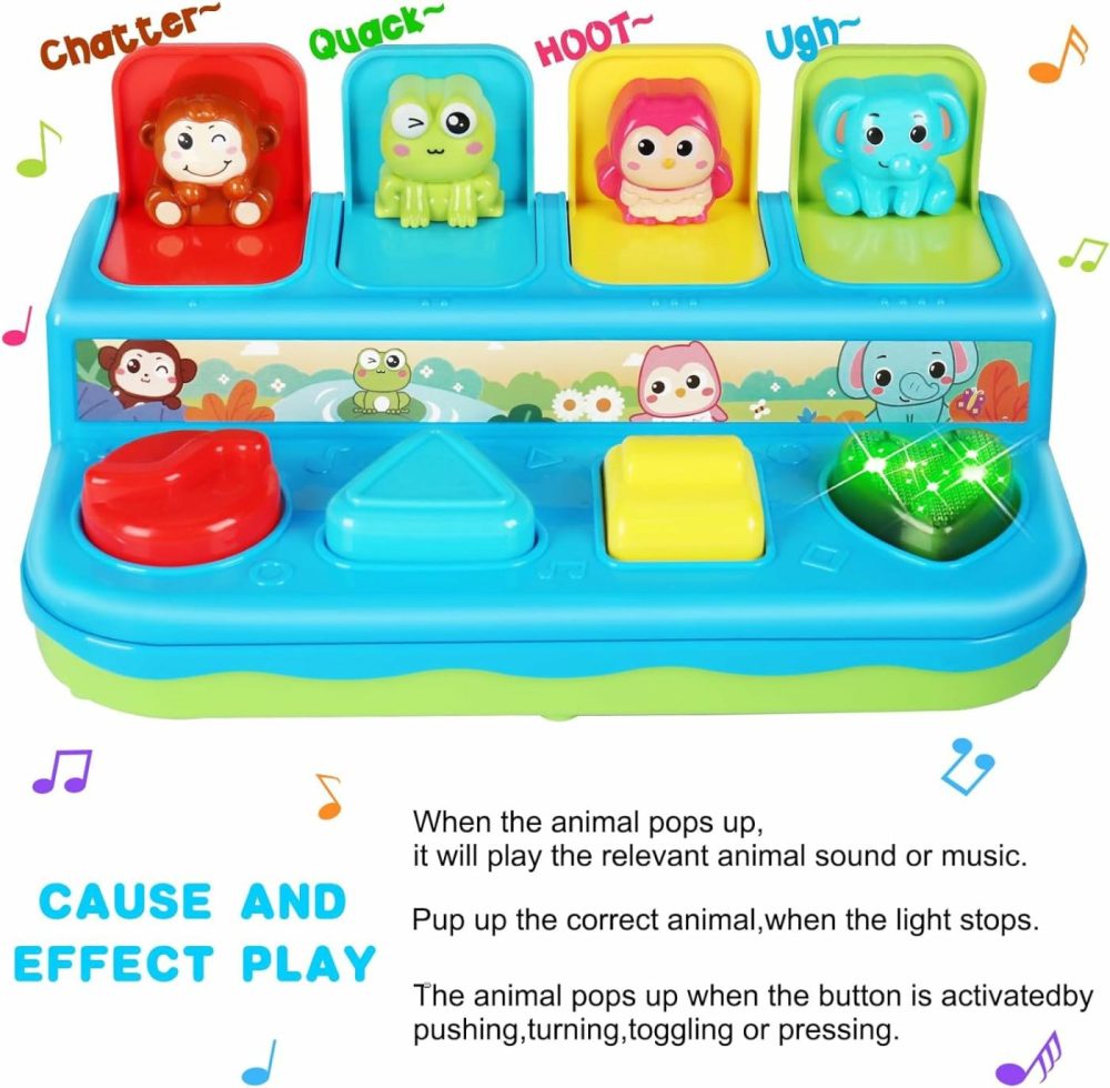 Interactive Pop Up Animals Toy With Music  Animal Sound Light Up Montessori Cause And Effect Toys For 6-12-18 Months Early Learning 1 Year Old Kids  Babies  Toddlers Age 2-4  |  Musical Toys All Toys