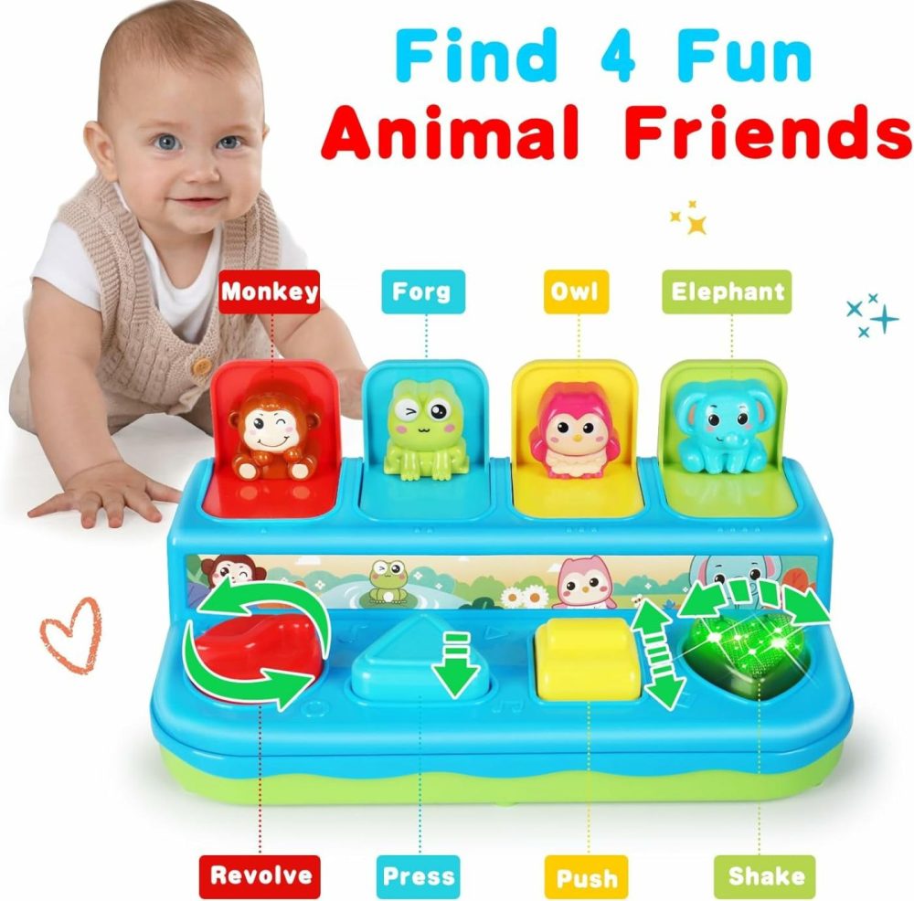 Interactive Pop Up Animals Toy With Music  Animal Sound Light Up Montessori Cause And Effect Toys For 6-12-18 Months Early Learning 1 Year Old Kids  Babies  Toddlers Age 2-4  |  Musical Toys All Toys