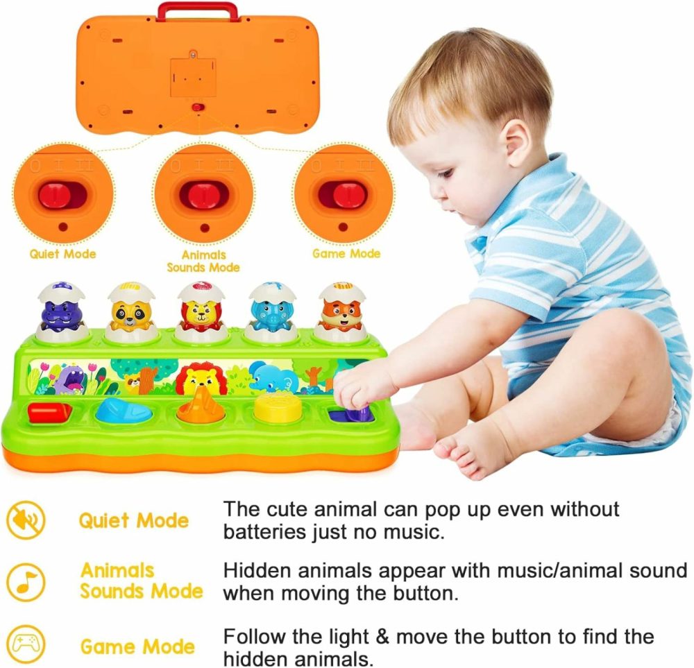 Interactive Pop Up Toys For 1 Year Old Boy Girl  Montessori Cause And Effect Toys With Music & Light  Early Learning Musical Toys For Toddlers 1-3  Gift For Infants 9-12-18 Months  |  Musical Toys All Toys