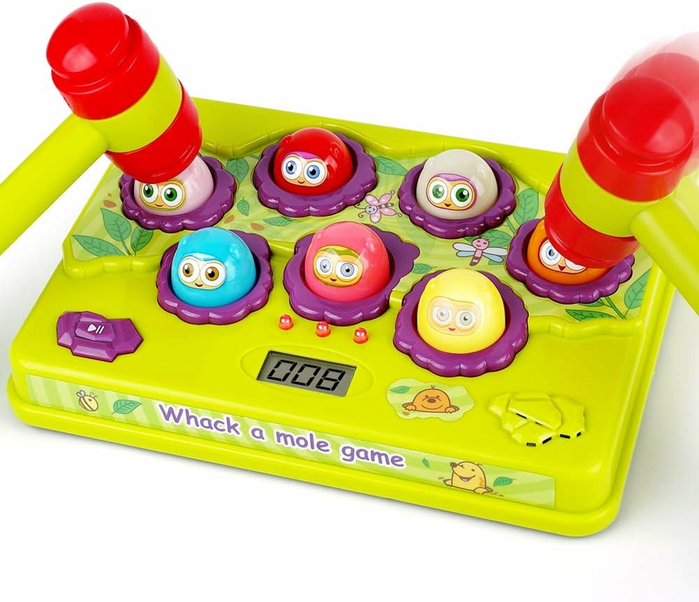 Interactive Pound A Mole Game  Toddler Toys  Light-Up Musical Pounding Toy  Early Developmental Toy  Fun Gift For Age 3  4  5 Years Old Kids  Boys  Girls  2 Soft Hammers Included  |  Hammering & Pounding Toys All Toys Hammering & Pounding Toys