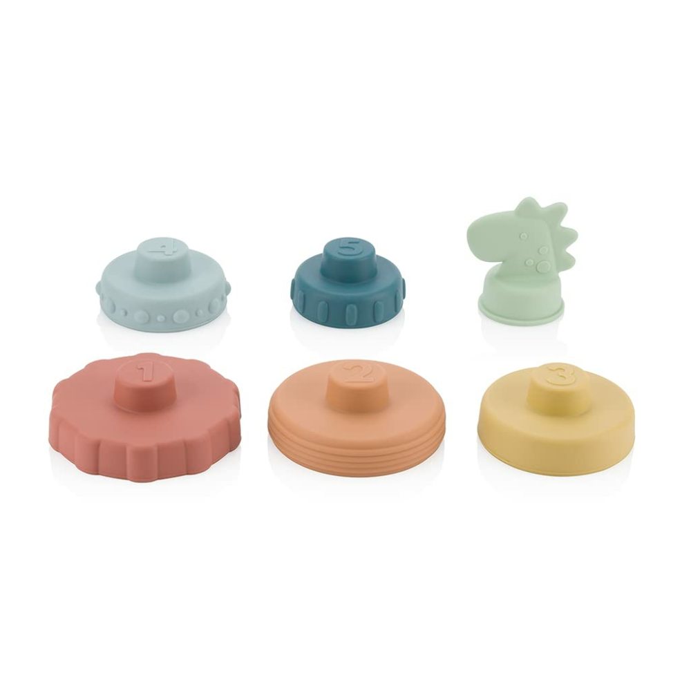 Itzy Stacker Silicone Stacking And Teething Toy  Dinosaur (Stack8449)  |  Teethers All Toys Dinosaur