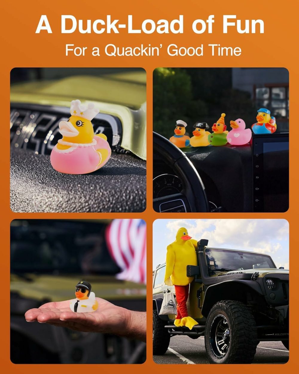 Jeep Ducks For Ducking Refill Kit- 75 Piece Kit Including 25 Rubber Ducks  25 Jeep Ducking Cards & 25 Rubber Bands Plus Official Duck Duck Jeep Mobile App –  |  Bath Toys All Toys Bath Toys