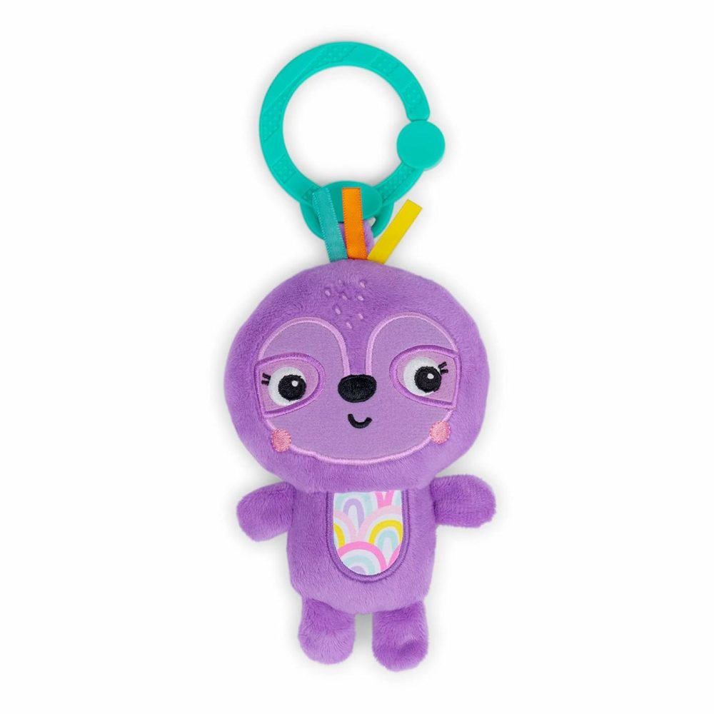 Jingle Joy Reach & Rattle Toy For Stroller – Purple Sloth With Chime Sounds – Unisex  Newborn +  |  Rattles & Plush Rings All Toys Rattles & Plush Rings