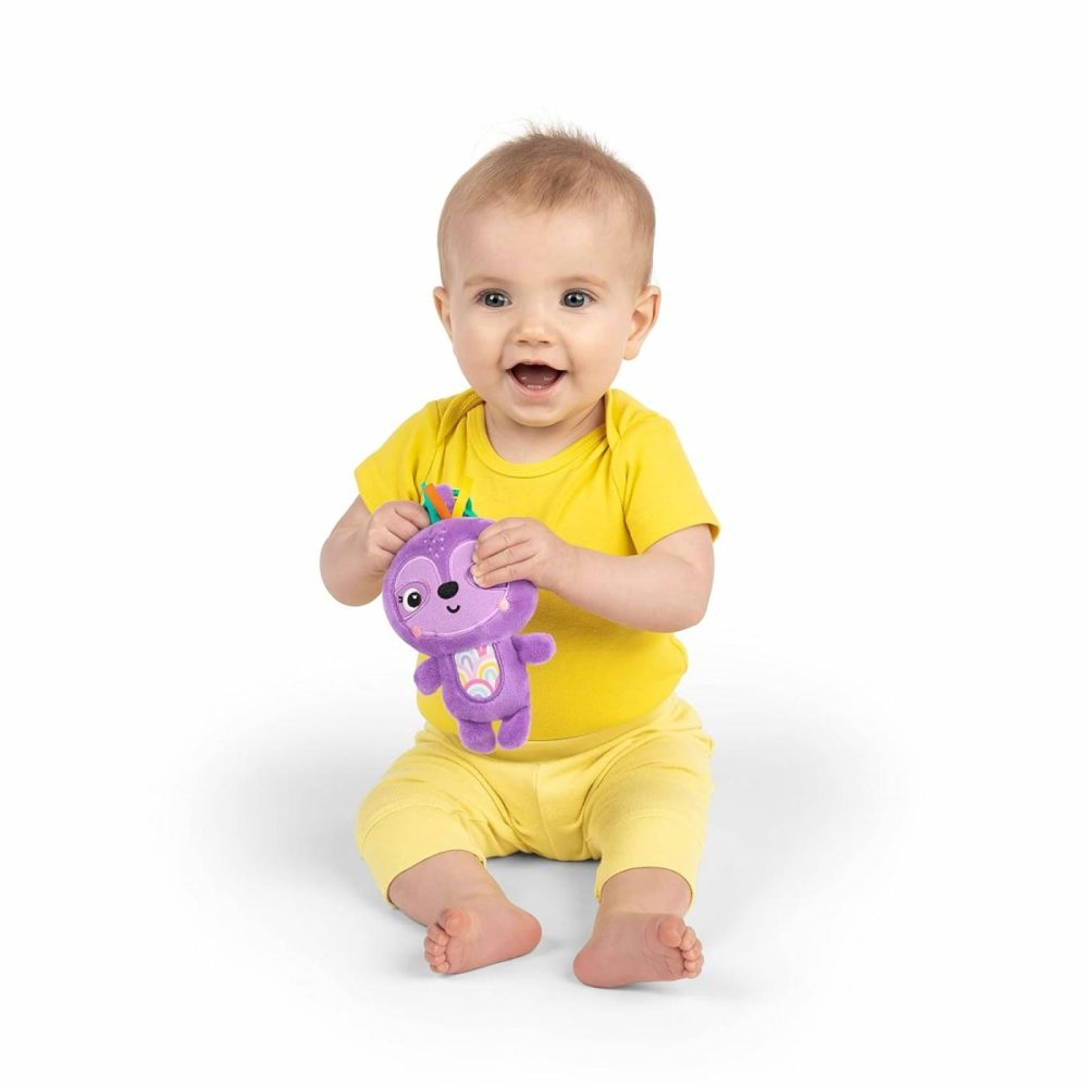 Jingle Joy Reach & Rattle Toy For Stroller – Purple Sloth With Chime Sounds – Unisex  Newborn +  |  Rattles & Plush Rings All Toys Rattles & Plush Rings