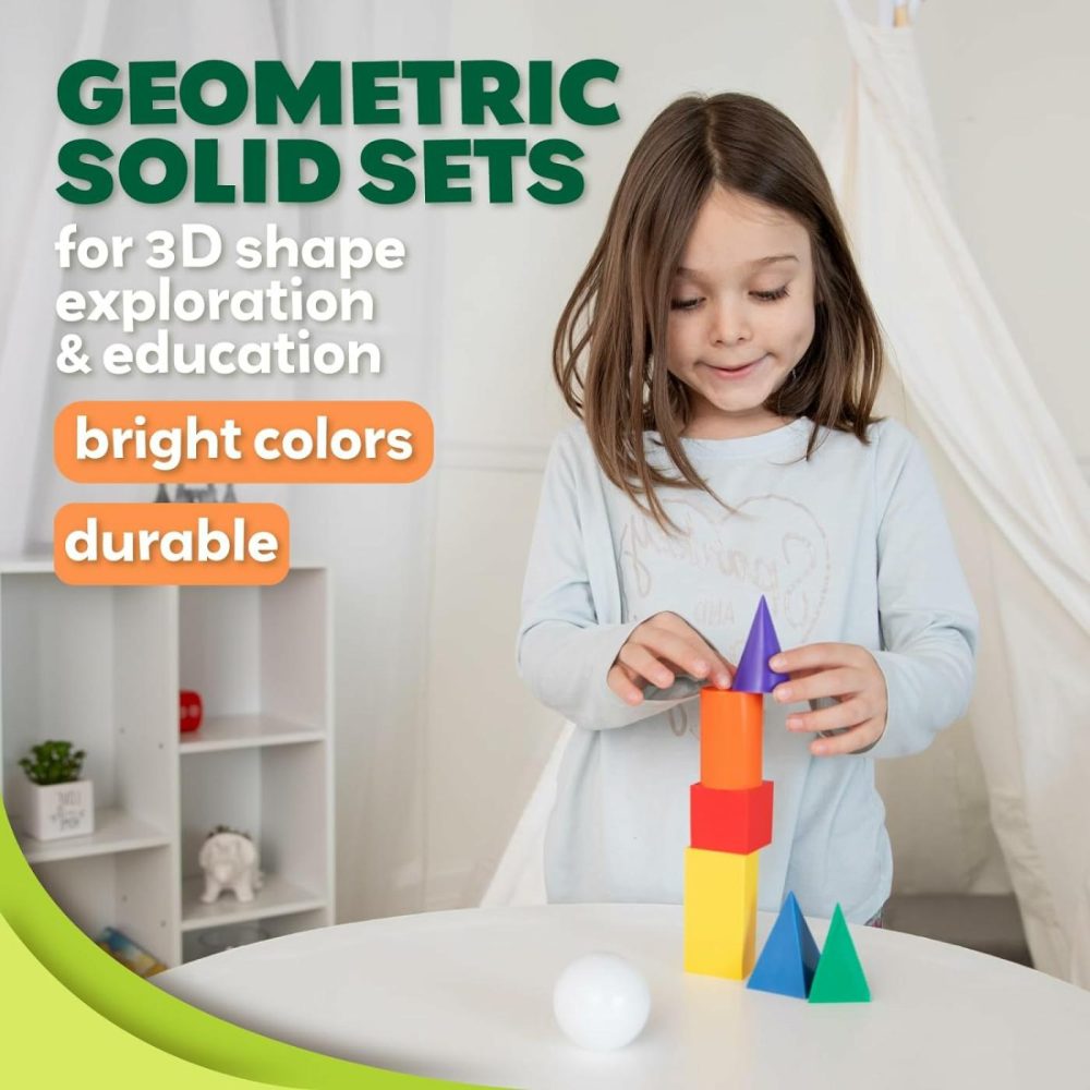 Jumbo 3D Shapes For Teaching 7 Pcs Set – 6 Pk | Geometric Shapes | 3D Shapes Manipulatives | Geometric Shapes For Classroom Age 3+  |  Sorting & Stacking Toys All Toys Sorting & Stacking Toys