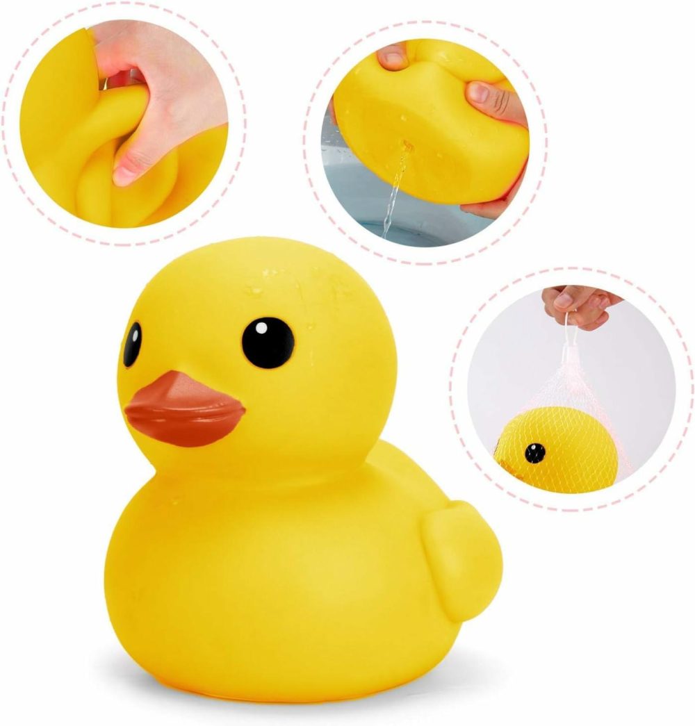 Jumbo Rubber Duck Bath Toy – Giant Ducks Big Duckie Baby Shower Birthday Party Favors 8-Inches (Yellow)  |  Bath Toys All Toys Bath Toys