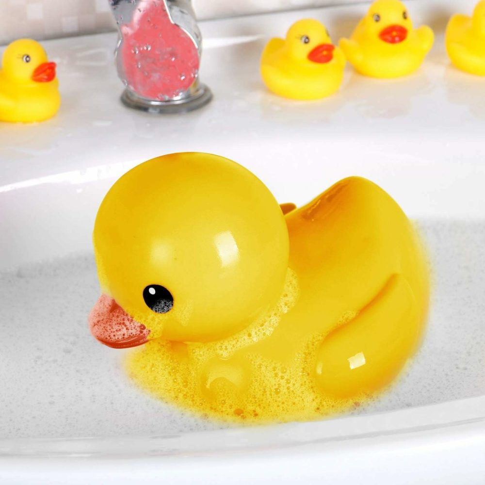 Jumbo Rubber Duck Bath Toy – Giant Ducks Big Duckie Baby Shower Birthday Party Favors 8-Inches (Yellow)  |  Bath Toys All Toys Bath Toys