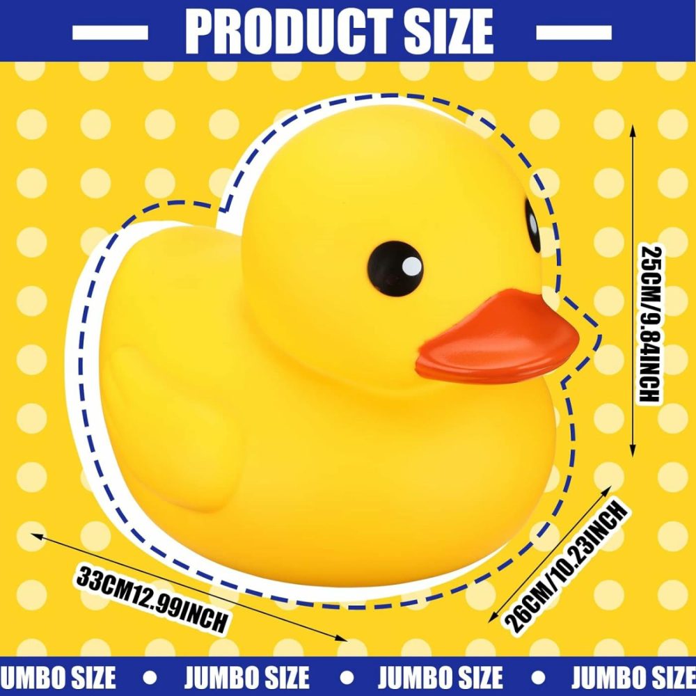 Jumbo Rubber Duck Giant Ducks Large Rubber Duck Gender Reveal Party Rubber Duck 13 Inch Duck Bath Toy For Baby Shower Birthday Party Favors (Yellow)  |  Bath Toys All Toys Bath Toys