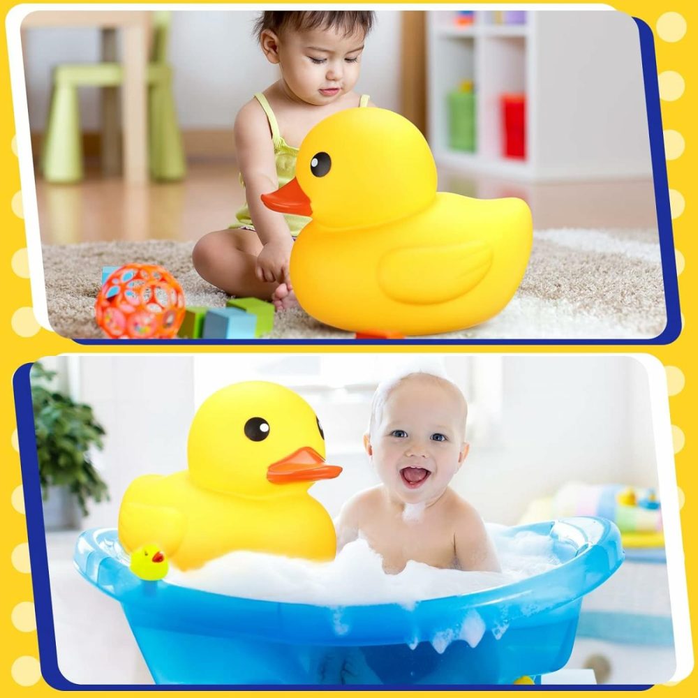 Jumbo Rubber Duck Giant Ducks Large Rubber Duck Gender Reveal Party Rubber Duck 13 Inch Duck Bath Toy For Baby Shower Birthday Party Favors (Yellow)  |  Bath Toys All Toys Bath Toys