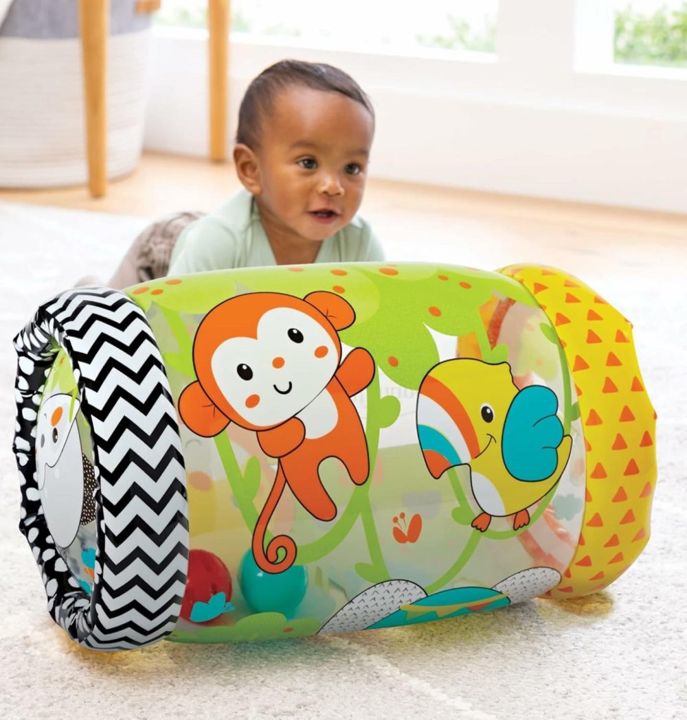 Jungle Peek & Roll – Encourages Crawling  Inflatable Activity Toy With Bouncing Balls Inside  Fun & Friendly Animal Characters  Helps Gross Motor Skill Development  For Babies 6M+  |  Balls All Toys Balls