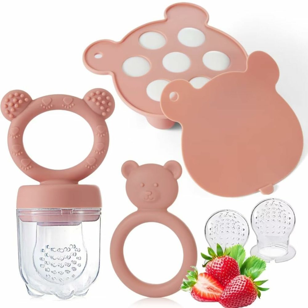 Keert Baby Breastmilk Popsicle Molds With Baby Food Feeder For Teething Relief  Silicone Fruit Feeder Pacifier Food Freezer Tray For Babies Feeding  Teether Toy  |  Teethers All Toys Pink